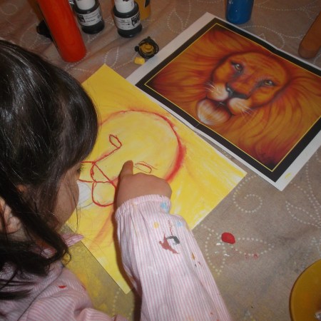 dibujos pintados por niños