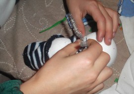 muñeco nieve calcetin 3