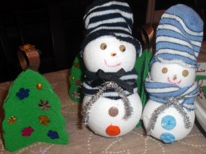 muñeco nieve calcetin 4