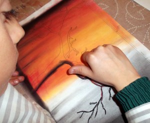 ARBOL EN ACRILICO Y PASTEL