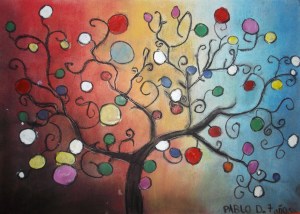 ARBOL EN ACRILICO Y PASTEL