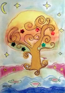 dibujo al pastel por niños