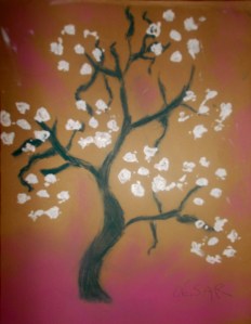 PINTAR UN ARBOL CON PASTEL Y ACRILICO PINTAR CON UNA BOTELLA DE PLASTICO