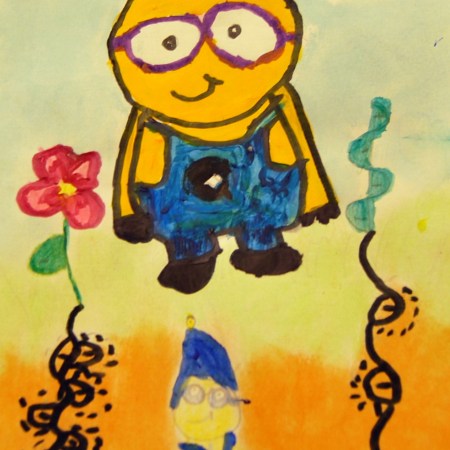 DIBUJO DE UN MINION AL PASTEL