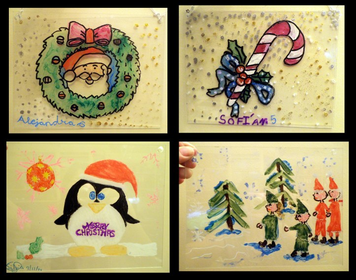 EXPOSICION TARJETAS DE METACRILATO NAVIDAD PINTADAS POR NIÑOS - NAVIDAD SOBRE CRISTAL1