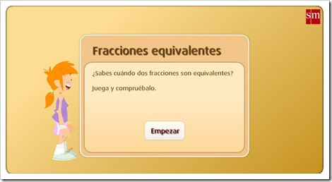 juego interactivo fracciones equivalentes quinto primaria