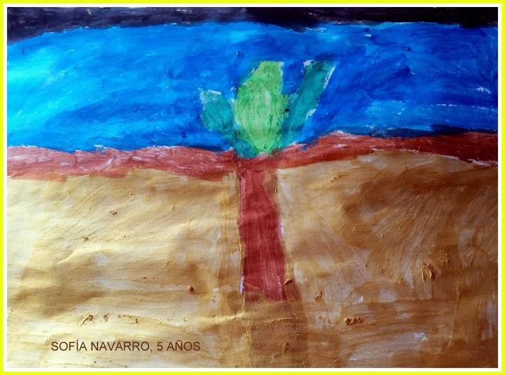 PAISAJE CON ACRILICO NIÑA 5 AÑOS