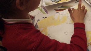 ÁNGEL DE NAVIDAD PINTADO CON PASTELES – ALEJANDRA, 7 AÑOS