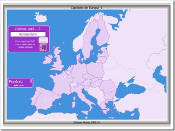 mapa interactivo capitales de europa