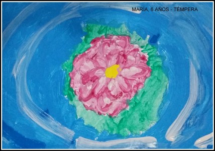 nenufar en témpera por niña de 6 años