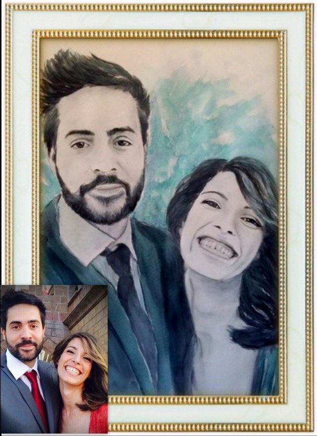 retrato-boda-acuarela-grafito-y-verde-2