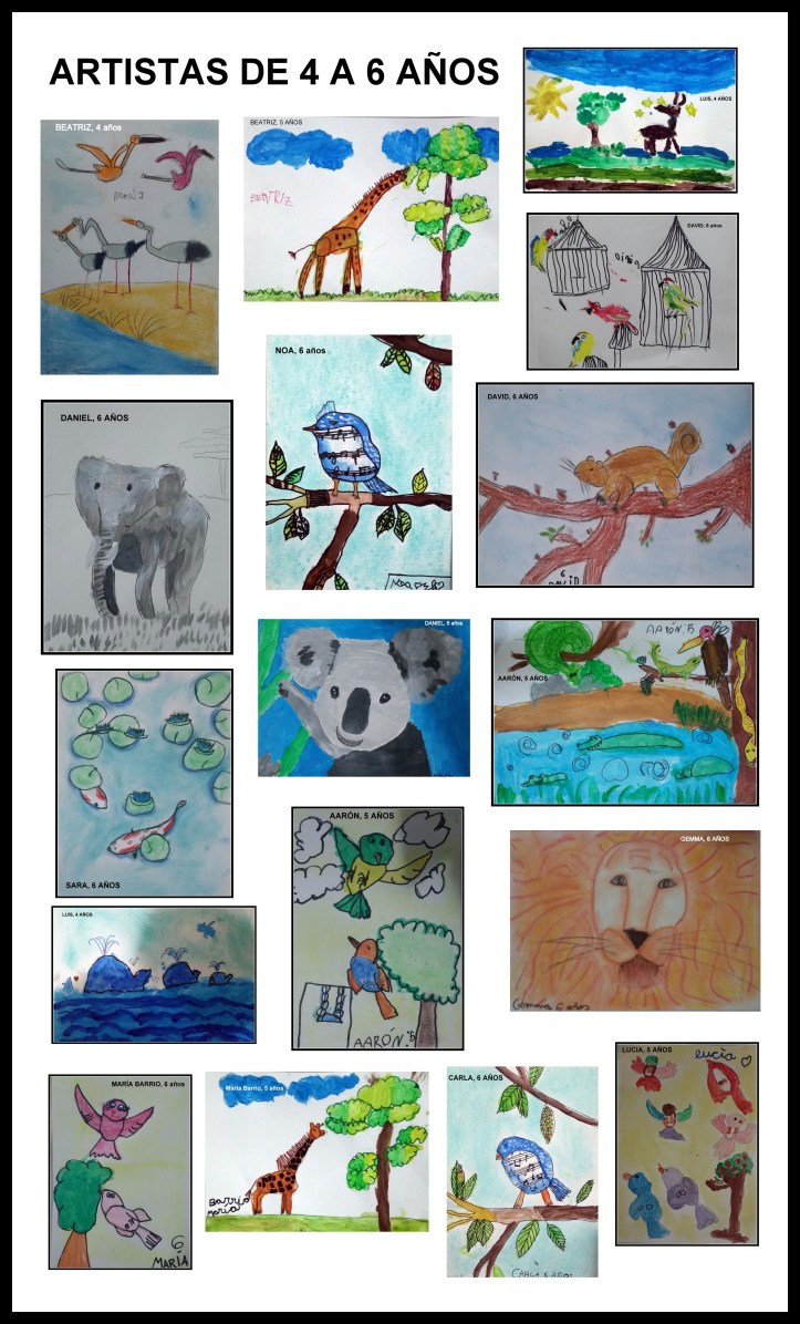 cuadros-de-animales-pintados-por-ninos-de-4-a-6-anos