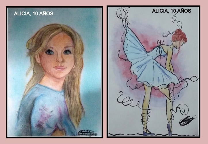 retrato-a-pastel-de-nina-y-bailarina-en-acuarela-y-tinta-china