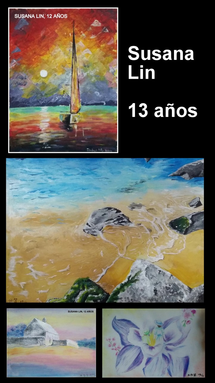 Impresionantes paisajes pintados en oleo por niña de 13 años