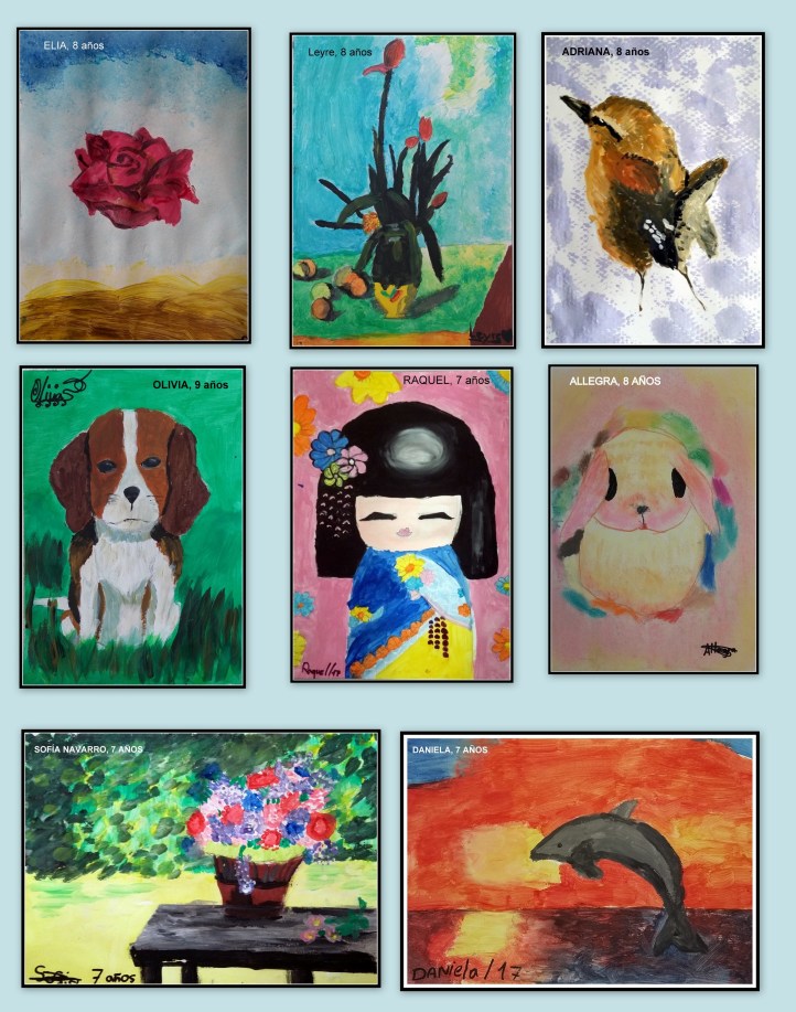 dibujos de los niños de 8 a 10 años de dali impresionistas y animales