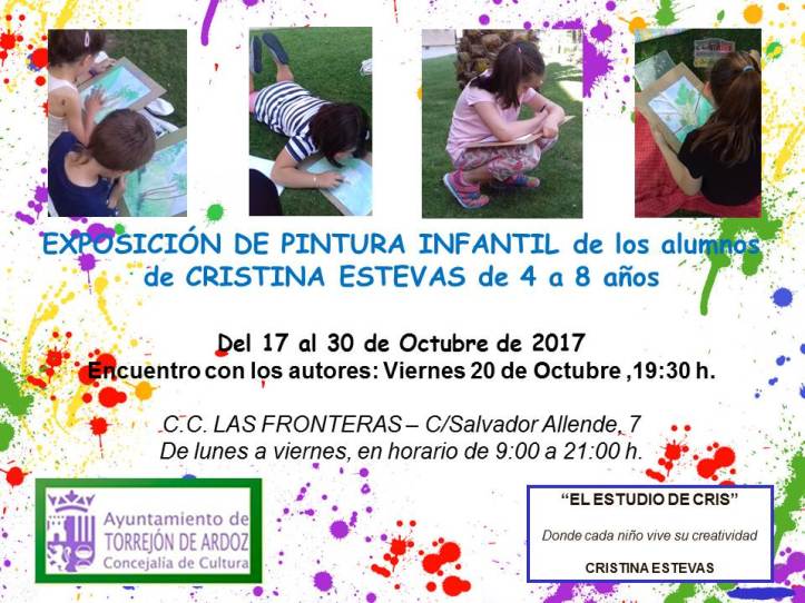 CARTEL EXPOSICION PINTURA INFANTIL C.C. LAS FRONTERAS 4-8 AÑOS