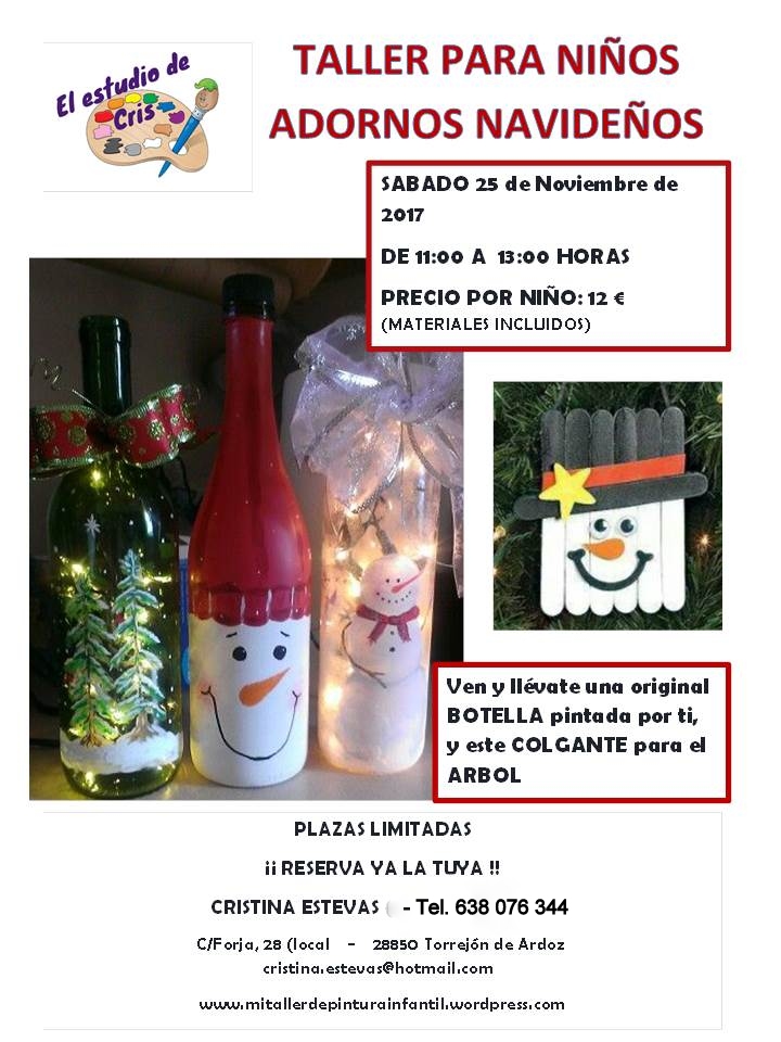 Taller adornos de navidad para niños 2017 de 6 a 14 años