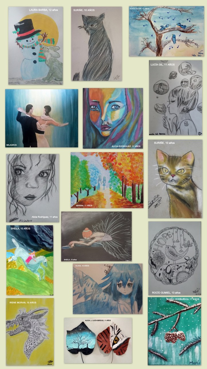 Cuadros pintados por niños de 10 a 13 años academia pintura torrejon de ardoz