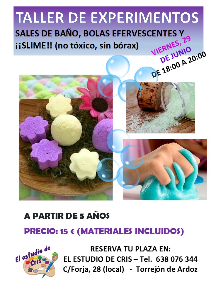 TALLER para hacer bolas sales efervescentes baño yslime no toxico