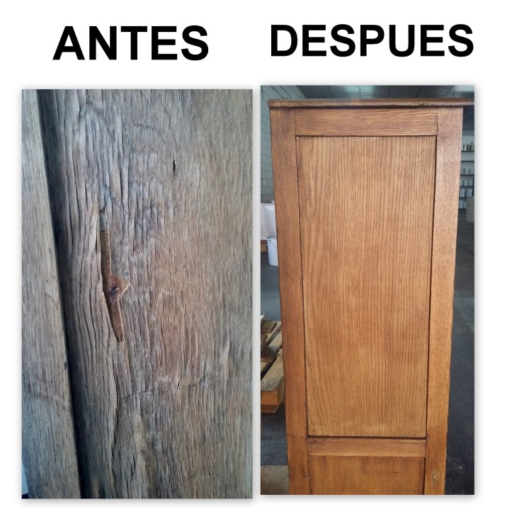 RESTAURACION MUEBLE ANTIGUO LINOTIPIA IMPRENTA PASO A PASO 4