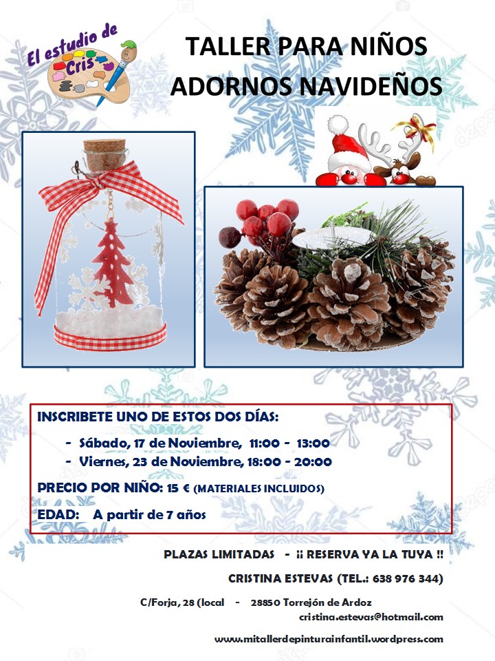 Taller adornos de navidad para niños 2018 A PARTIR DE 14 AÑOS